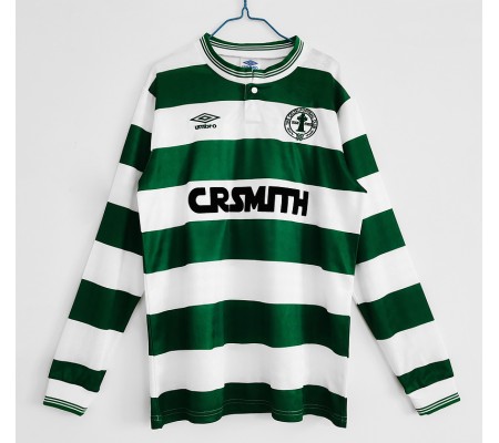 Celtic 87/88 Home Green&White Long Sleeve Soccer Jersey